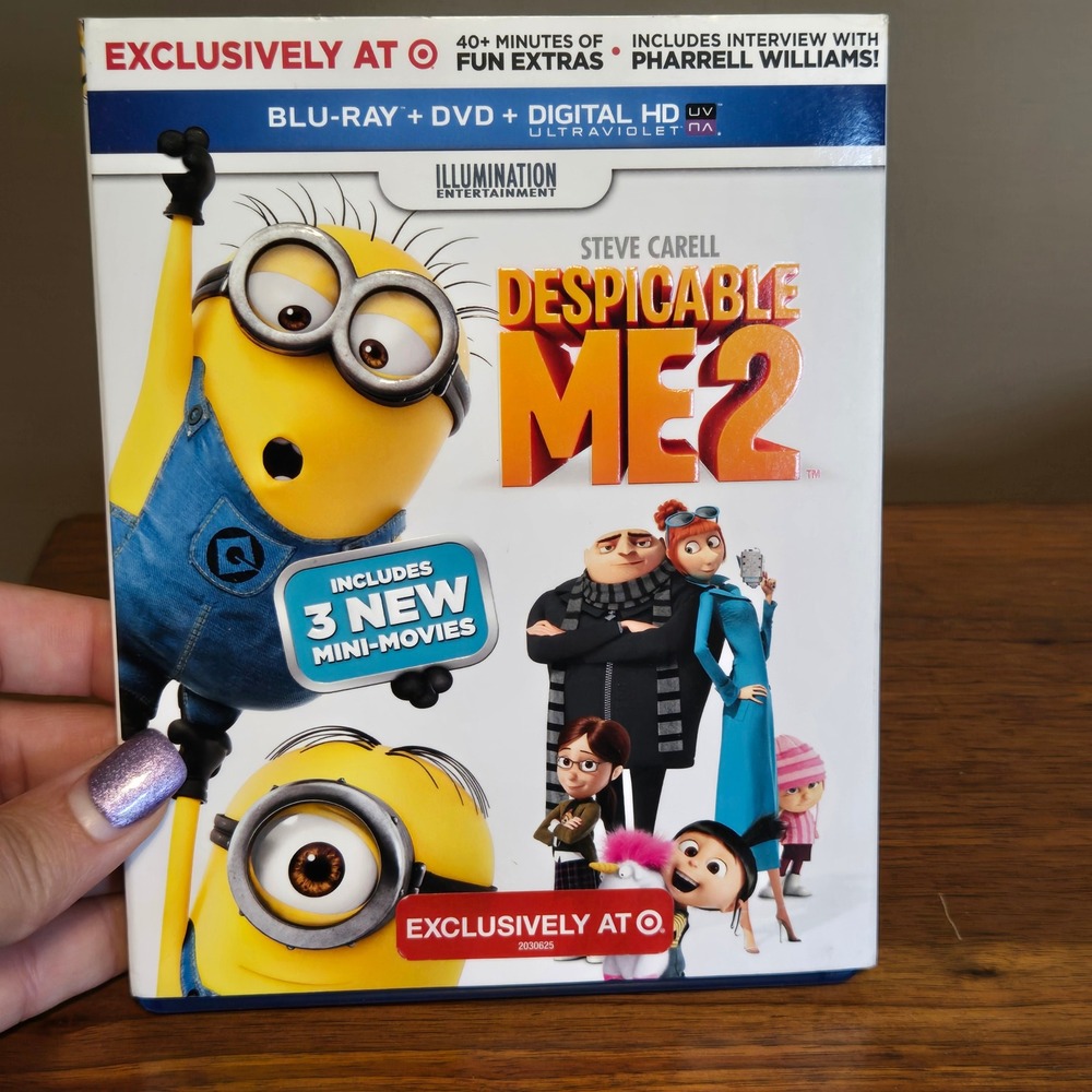 Despicable Me 2 Blu-ray DVD‎ Bonus Disc Target Exclusive Slipcover Minions Movie